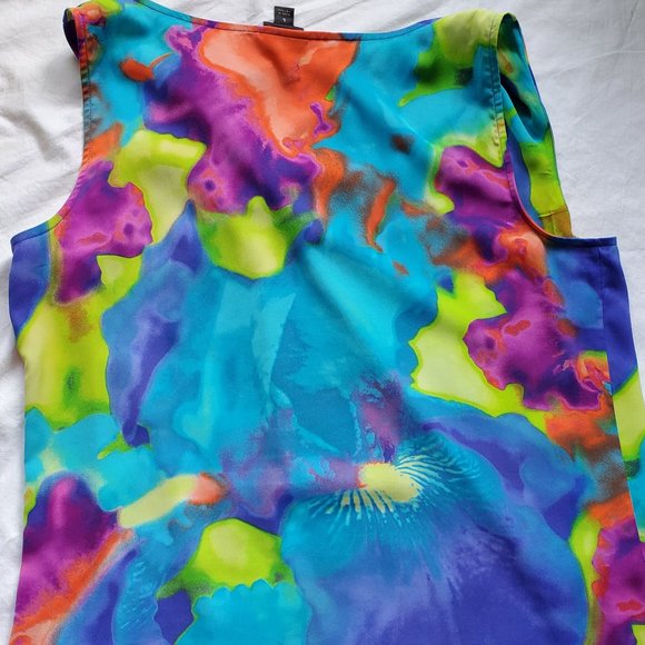 Worthington sz L tank top-gathered V neck off to 1 side - Picture 4 of 5